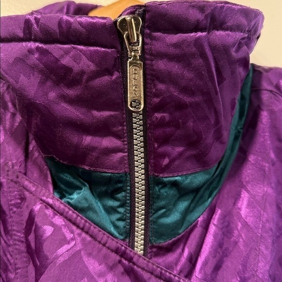 Vintage Retro‎ Black Bear Purple Diamond Pattern One Piece Snow Ski Suit Size S - Picture 8 of 10